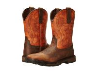 Hotsale Ariat Riding Boots Boots for Men - Groundbreaker Wide Square Toe - Brown/Ember Online